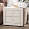 Baxton Studio Lepine Light Beige Upholstered 2-Drawer Wood Nightstand 155-9444 - alternate 4